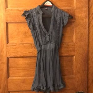 Blue/Gray Gauze Semi Sheer Sleeveless Tunic